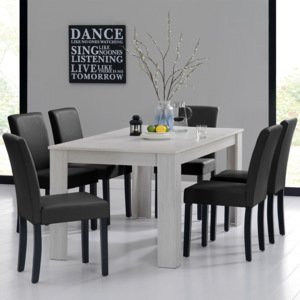 [en.casa]® Rustikálny dubový jedálenský stôl HTFU-2336 so 6 stoličkami HTMY-9706