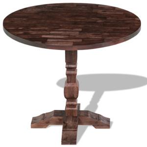 Jedálenský stôl z masívneho akáciového dreva s podstavcom, 85x75 cm
