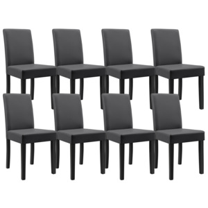 [en.casa]® Sada elegantných čalúnených stoličiek - 8 ks - tmavo sivé
