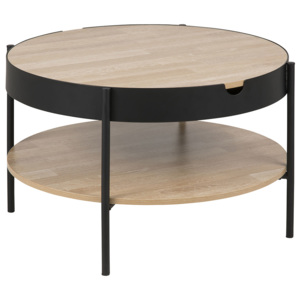 Konferenčný / servírovací stolík Lipton, 75 cm, dub - dub / čierna