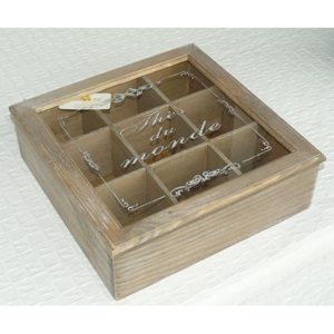 Krabička na čaj dřevěná- 24 * 24 * 8 cm