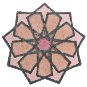 Grund Kúpeľňová predložka Sherezad, ružová-broskyňová-strieborná, Ø120 cm