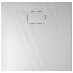 SAPHO - ATIKA sprchová vanička z litého mramoru, čtverec 90x90x3,5cm, bílá, dekor kámen (AK002)