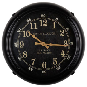 Nástenné hodiny Vintage, 51 cm - čierna