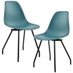 [en.casa]® Sada dizajnových stoličiek - 2 kusy - tyrkysové