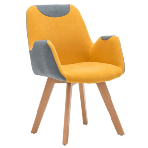 Drevená stolička SAFARI oranžovo-sivá Halmar
