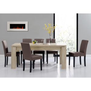 [en.casa]® Rustikálny dubový jedálenský stôl HTFU-2335 so 6 stoličkami HTMY-9705