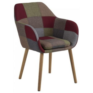 Jedálna / jednacia stolička s podrúčkami Milla, patchwork, viac farieb