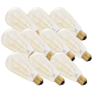 [in.tec]® Antik dekoratívna Edisonova žiarovka - 10 x E27 - 230V - teplá biela (2700 K) - ø60 x 140 mm