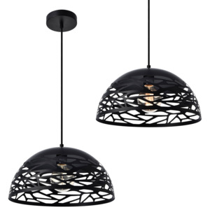 [lux.pro]® Dekoratívna dizajnová design závesná lampa HT169917 - čierna (1 x E27)