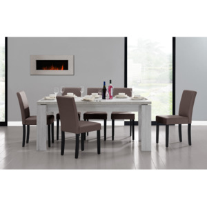 [en.casa]® Rustikálny dubový jedálenský stôl HTFU-2333 so 6 stoličkami HTMY-9705