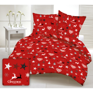 Zdravsi-spanok Posteľná obliečka Christmas STAR RED 140x200/70x90cm