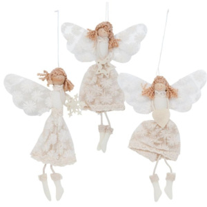 Závěsná sada 3 andělů bílá