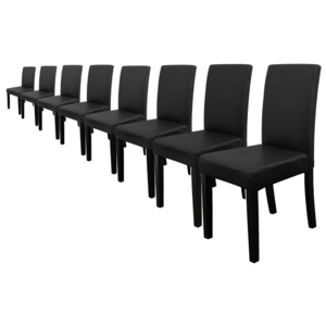 [en.casa]® Elegantné čalúnené stoličky - 8 ks - čierne