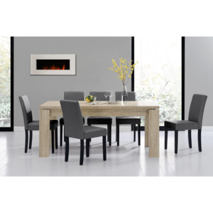 [en.casa]® Rustikálny dubový jedálenský stôl HTFU-2335 so 6 stoličkami HTMY-9703