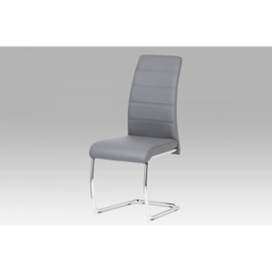 Jídelní židle chrom / koženka šedá DCL-407 GREY Autronic