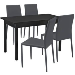 [en.casa]® Štýlový dizajnový jedálenský stôl HTBT-4712 so 4 stoličkami HTDC-3423