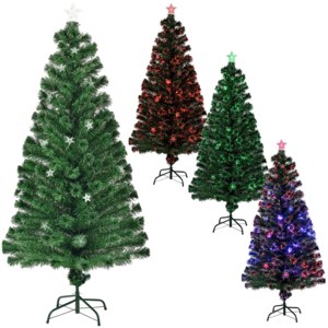 [en.casa]® Farebný stromček s optickými vláknami - 180 cm