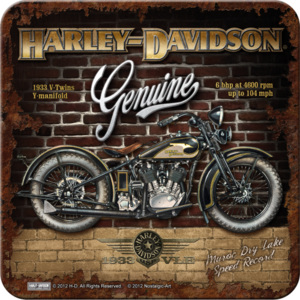 Nostalgic Art Sada podtáciek 2 - Harley-Davidson Genuine 1933 9x9 cm