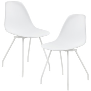 [en.casa]® Sada dizajnových stoličiek - 2 kusy - biele
