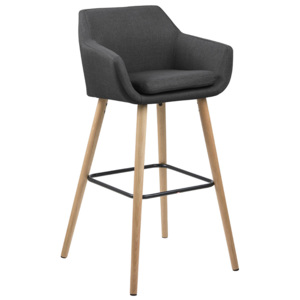 Barová stolička Marte (SET 2 ks), tm. šedá - tmavo šedá