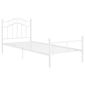 [en.casa]® Kovová posteľ s roštom - 200 x 120 cm - biela