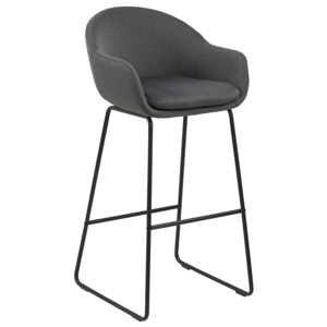 Barová stolička Melina (SET 2 ks), tm. šedá - tmavo šedá