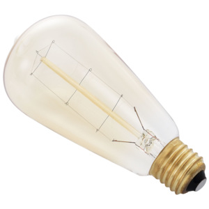 [in.tec]® Antik dekoratívna Edisonova žiarovka - E27 - 230V - teplá biela (2700 K) - ø60 x 140 mm