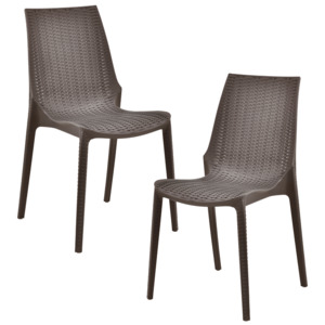 [casa.pro]® Sada záhradných stoličiek HTRS-8556 - 2 ks - 89 x 44 x 55,5 cm - hnedé