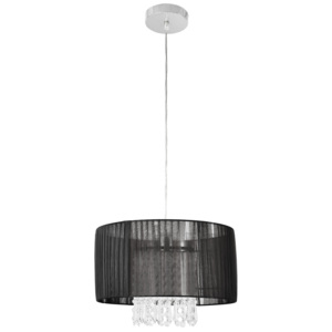 [lux.pro]® Dekoratívna dizajnová design závesná lampa / stropná lampa - čierna-chromová (1 x E27)