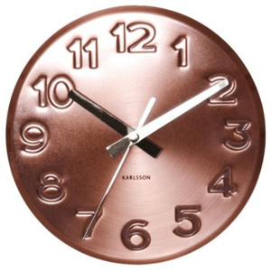 KARLSSON Nástenné medené hodiny Bold Engraved