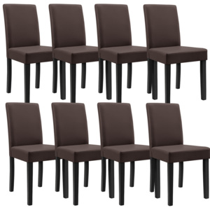 [en.casa]® Elegantné čalúnené stoličky - 8 ks - hnedé