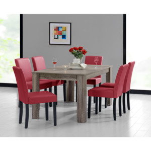 [en.casa]® Rustikálny dubový jedálenský stôl HTFU-2337 so 6 stoličkami HTMY-9702