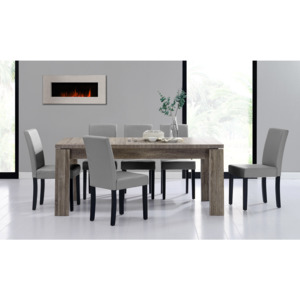 [en.casa]® Rustikálny dubový jedálenský stôl HTFU-2334 so 6 stoličkami HTMY-9701