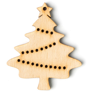 Drevená vianočná dekorácia – 5 ks – MXH702740