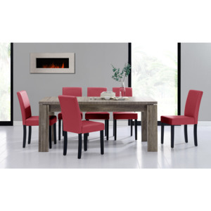 [en.casa]® Rustikálny dubový jedálenský stôl HTFU-2334 so 6 stoličkami HTMY-9702