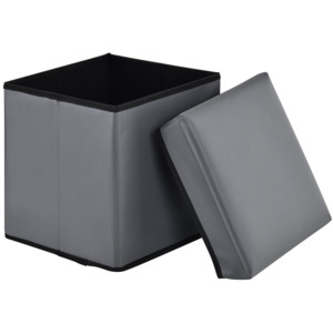 [en.casa]® 2-v-1 Box na sedenie s odkladacím priestorom - 30 x 30 x 30 cm - sivý - M