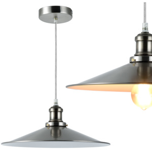 [lux.pro]® Dekoratívna dizajnová design závesná lampa HT168167 - strieborno-biela (1 x E27)