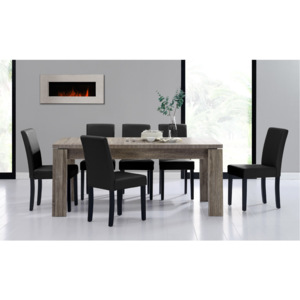 [en.casa]® Rustikálny dubový jedálenský stôl HTFU-2334 so 6 stoličkami HTMY-9706