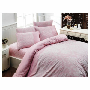 Homeville Povlečení 100% bavlna Pink powder se dvěma povlaky na polštář - 140x200 / 50x70 + 70x90