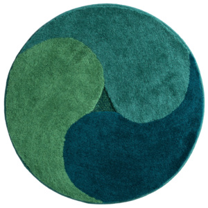 Grund Kúpeľňová predložka Aum, zelená-smaragdová-petrolejová, Ø140 cm