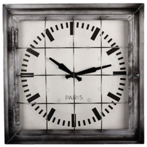 Nástenné hodiny Rectangel, 51 cm, čierna / biela