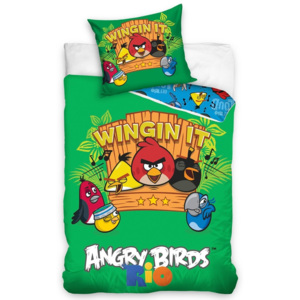Tip Trade Detské bavlnené obliečky Angry Birds Music, 140 x 200 cm, 70 x 90 cm