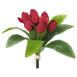 Umelá kvetina sväzok tulipánov, červená