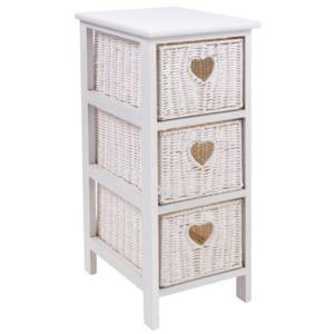 Biela polica s košíkmi Clayre & Eef Dresser, 26 x 63 cm