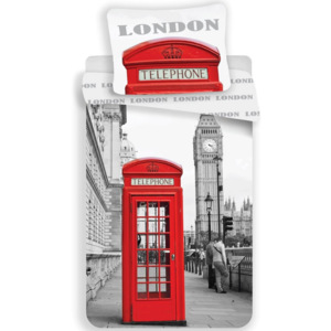 Jerry Fabrics Obliečky London Telephone, 140 x 200 cm, 70 x 90 cm