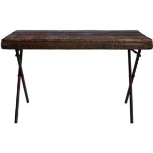 Industrial style, Drevený jedálenský stôl s kovovými nohami 76x122x62cm (1536)