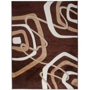 Kusový koberec Moderné tvary hnedý, Velikosti 60x100cm