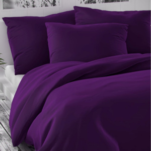 Kvalitex Saténové obliečky Luxury Collection tmavo fialová, 140 x 220 cm, 70 x 90 cm