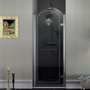 Sapho ANTIQUE 80cm,chróm,sprchové dvere, číre sklo s dekorom, pravé,( GQ1680R )